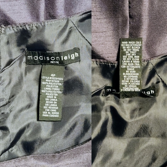 Madison Leigh Petite Belted Tailored Pencil Dress Grey 4 Petite - Picture 11 of 13